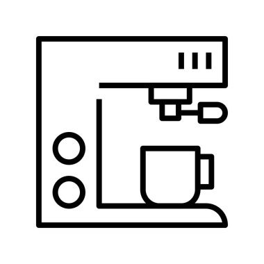 Kahve makinesi ikonu. Tasarım biçimi beyaz arkaplanda izole edildi