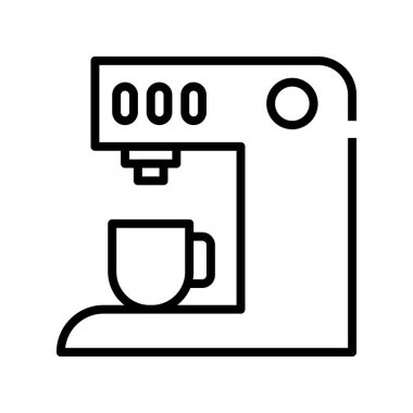 Kahve makinesi ikonu. Tasarım biçimi beyaz arkaplanda izole edildi