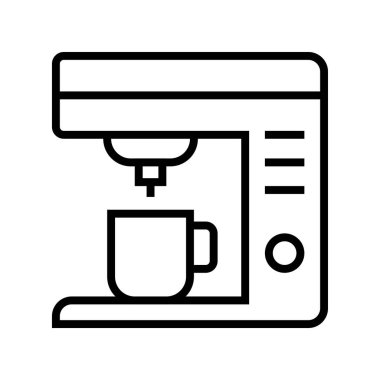 Kahve makinesi ikonu. Tasarım biçimi beyaz arkaplanda izole edildi
