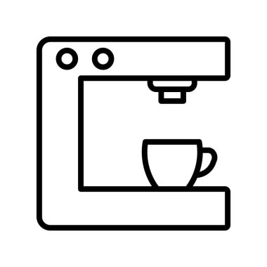 Kahve makinesi ikonu. Tasarım biçimi beyaz arkaplanda izole edildi