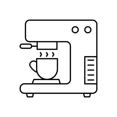 Kahve makinesi ikonu. Tasarım biçimi beyaz arkaplanda izole edildi
