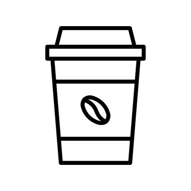 Kahve fincanı ikonu. Tasarım biçimi beyaz arkaplanda izole edildi