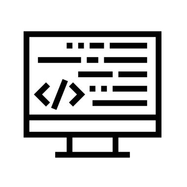 Kodlama simgesi. Tasarım biçimi beyaz arkaplanda izole edildi