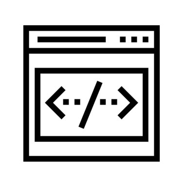 Kodlama simgesi. Tasarım biçimi beyaz arkaplanda izole edildi