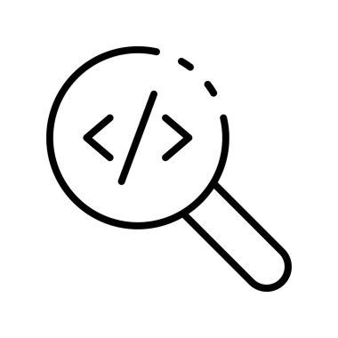 Kodlama simgesi. Tasarım biçimi beyaz arkaplanda izole edildi