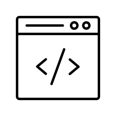 Kodlama simgesi. Tasarım biçimi beyaz arkaplanda izole edildi