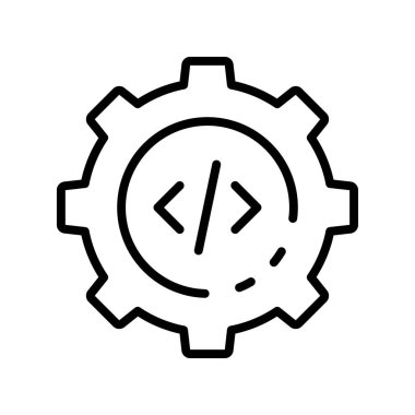 Kodlama simgesi. Tasarım biçimi beyaz arkaplanda izole edildi