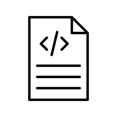 Kodlama simgesi. Tasarım biçimi beyaz arkaplanda izole edildi