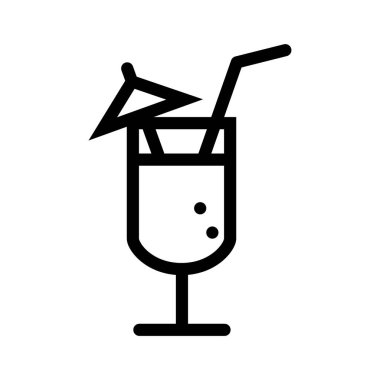 Kokteyl ikonu. Tasarım biçimi beyaz arkaplanda izole edildi