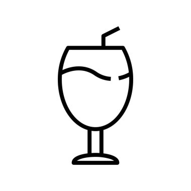 Kokteyl ikonu. Tasarım biçimi beyaz arkaplanda izole edildi