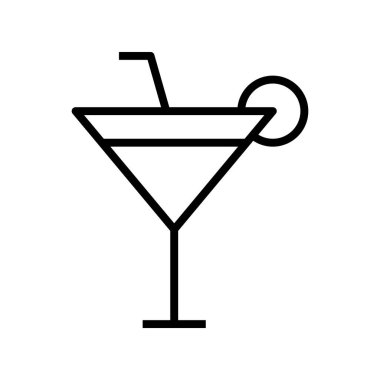 Kokteyl ikonu. Tasarım biçimi beyaz arkaplanda izole edildi