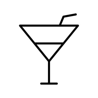 Kokteyl ikonu. Tasarım biçimi beyaz arkaplanda izole edildi