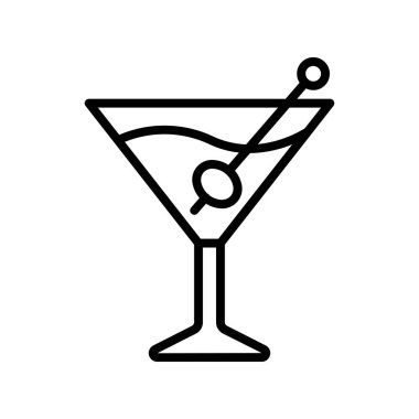 Kokteyl ikonu. Tasarım biçimi beyaz arkaplanda izole edildi