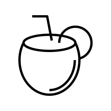 Kokteyl ikonu. Tasarım biçimi beyaz arkaplanda izole edildi