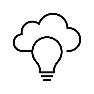 Bulut simgesi. Tasarım biçimi beyaz arkaplanda izole edildi