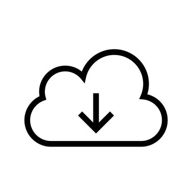 Bulut simgesi. Tasarım biçimi beyaz arkaplanda izole edildi