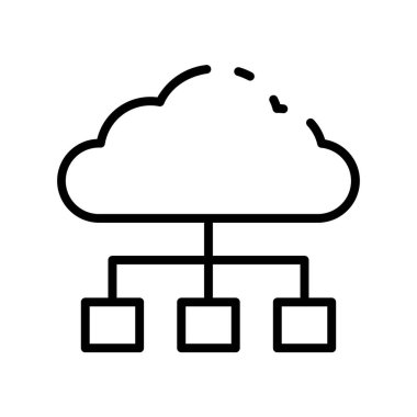 Bulut simgesi. Tasarım biçimi beyaz arkaplanda izole edildi