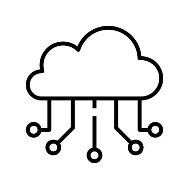 Bulut simgesi. Tasarım biçimi beyaz arkaplanda izole edildi