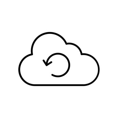 Bulut simgesi. Tasarım biçimi beyaz arkaplanda izole edildi