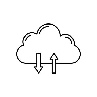 Bulut simgesi. Tasarım biçimi beyaz arkaplanda izole edildi