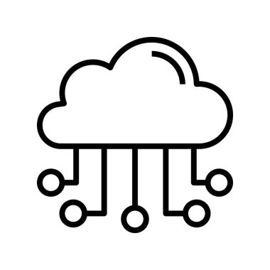 Bulut simgesi. Tasarım biçimi beyaz arkaplanda izole edildi