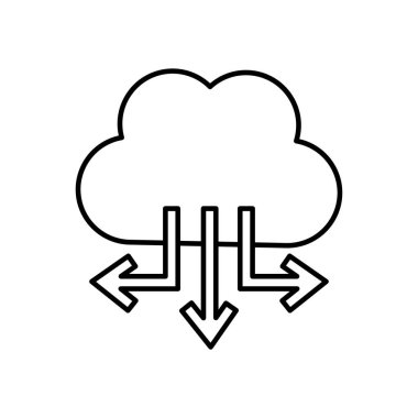 Bulut simgesi. Tasarım biçimi beyaz arkaplanda izole edildi