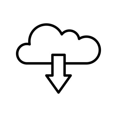 Bulut simgesi. Tasarım biçimi beyaz arkaplanda izole edildi