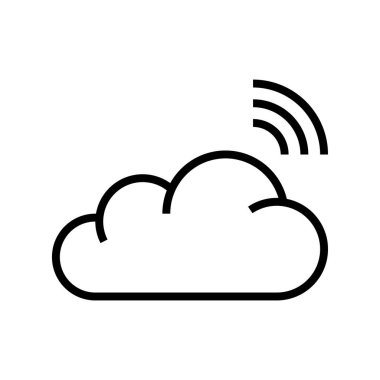 Bulut simgesi. Tasarım biçimi beyaz arkaplanda izole edildi