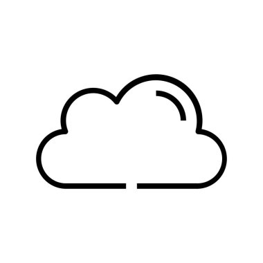 Bulut simgesi. Tasarım biçimi beyaz arkaplanda izole edildi