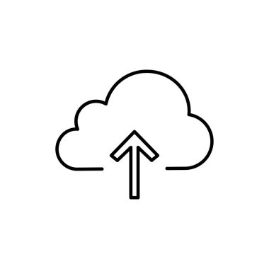 Bulut simgesi. Tasarım biçimi beyaz arkaplanda izole edildi