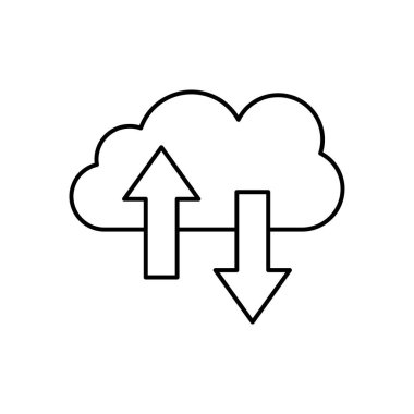 bulut ağı simgesi. Tasarım biçimi beyaz arkaplanda izole edildi