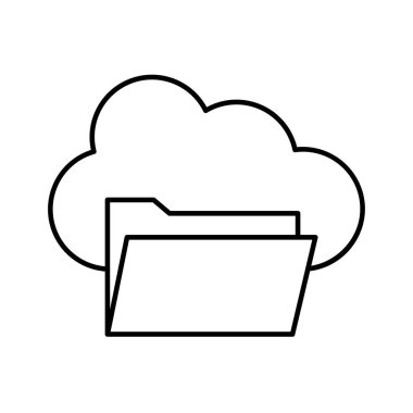 Bulut klasörü simgesi. Tasarım biçimi beyaz arkaplanda izole edildi