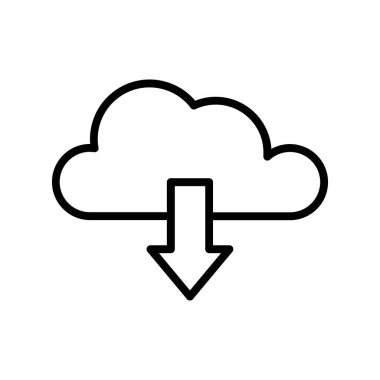 Bulut indirme simgesi. Tasarım biçimi beyaz arkaplanda izole edildi