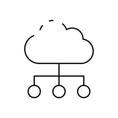 Bulut veri simgesi. Tasarım biçimi beyaz arkaplanda izole edildi