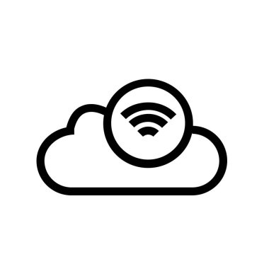 Bulut hesaplama simgesi. Tasarım biçimi beyaz arkaplanda izole edildi