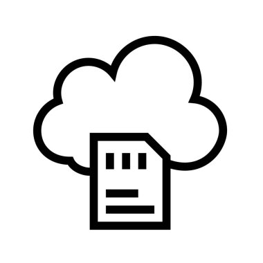 Bulut hesaplama simgesi. Tasarım biçimi beyaz arkaplanda izole edildi