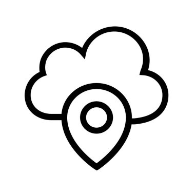 Bulut hesaplama simgesi. Tasarım biçimi beyaz arkaplanda izole edildi