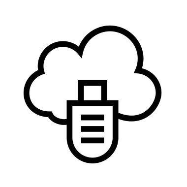 Bulut hesaplama simgesi. Tasarım biçimi beyaz arkaplanda izole edildi
