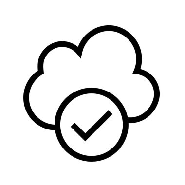 Bulut hesaplama simgesi. Tasarım biçimi beyaz arkaplanda izole edildi