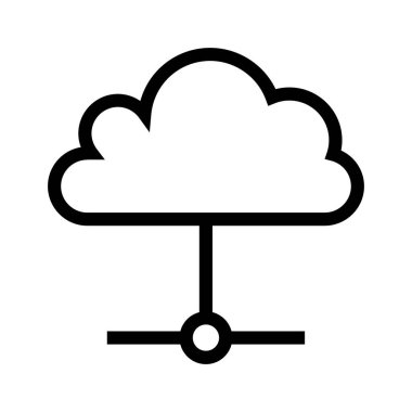 Bulut hesaplama simgesi. Tasarım biçimi beyaz arkaplanda izole edildi