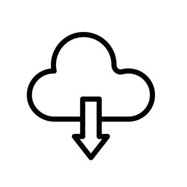 Bulut hesaplama simgesi. Tasarım biçimi beyaz arkaplanda izole edildi