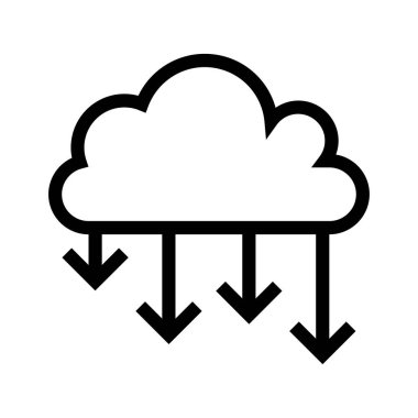 Bulut hesaplama simgesi. Tasarım biçimi beyaz arkaplanda izole edildi