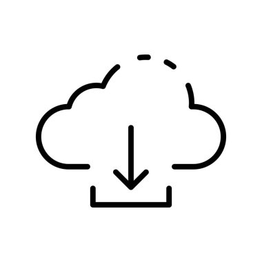 Bulut hesaplama simgesi. Tasarım biçimi beyaz arkaplanda izole edildi