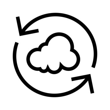 Bulut hesaplama simgesi. Tasarım biçimi beyaz arkaplanda izole edildi