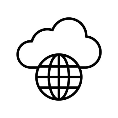 Bulut hesaplama simgesi. Tasarım biçimi beyaz arkaplanda izole edildi