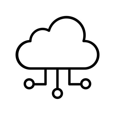 Bulut hesaplama simgesi. Tasarım biçimi beyaz arkaplanda izole edildi