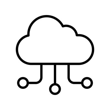 Bulut hesaplama simgesi. Tasarım biçimi beyaz arkaplanda izole edildi