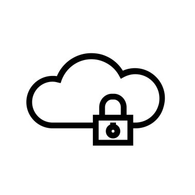 Bulut hesaplama simgesi. Tasarım biçimi beyaz arkaplanda izole edildi