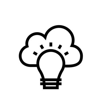 Bulut hesaplama simgesi. Tasarım biçimi beyaz arkaplanda izole edildi