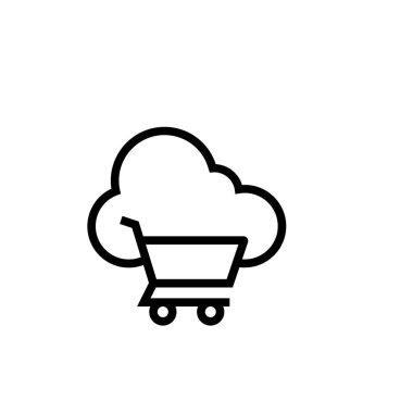 Bulut hesaplama simgesi. Tasarım biçimi beyaz arkaplanda izole edildi